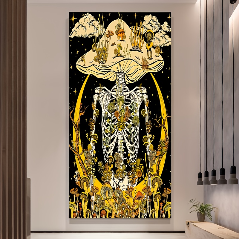 Mushroom Skeleton Diamond Art Painting Kits For Adults, Full Drill