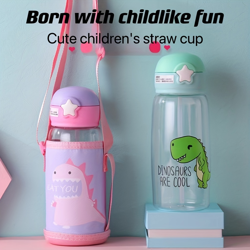 400ml Kids Water Sippy Cup With Straw Cartoon Leakproof Bottles Outdoor  Portable