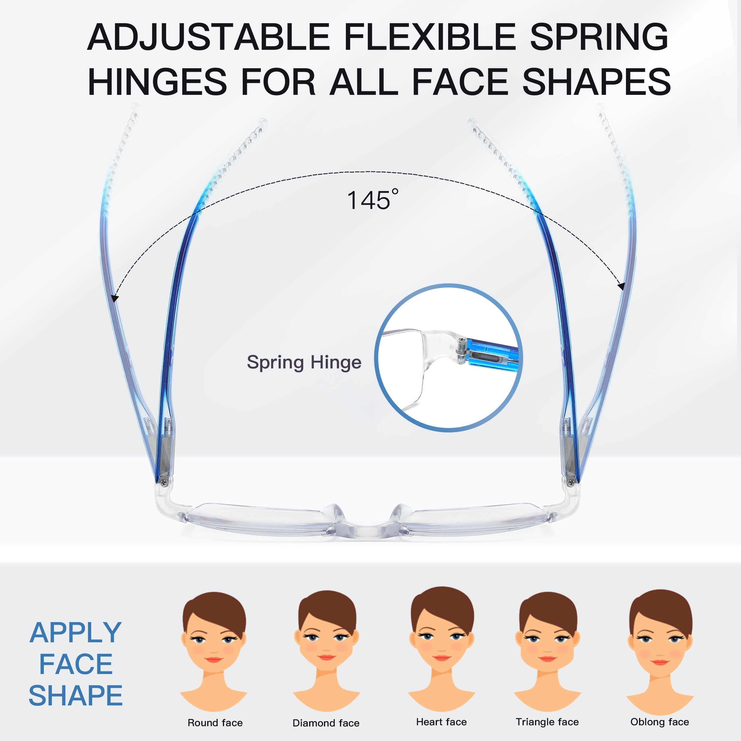 Light Blocking Rectangle Reading Glasses Computer Eyewear
