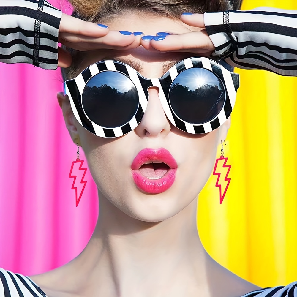 Colorful Lightening Dangle Earrings Punk Style Acrylic Jewelry