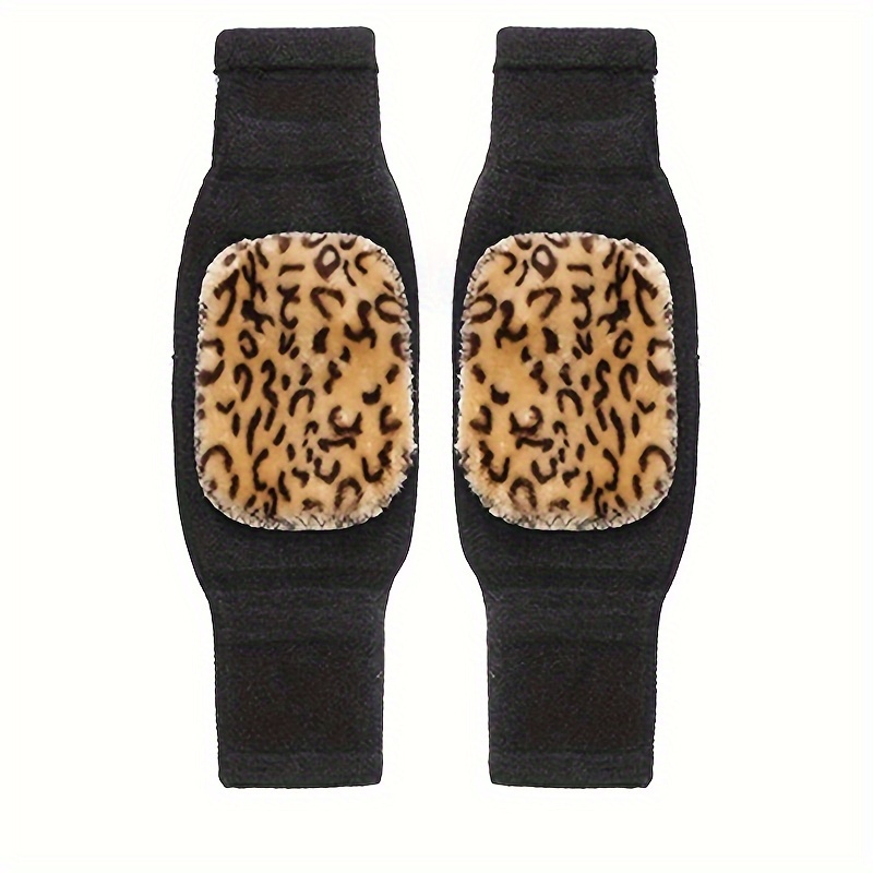 2pcs Winter Warm Knee Pads Double Thick Wool Protection Fleece Wind Cold Gear
