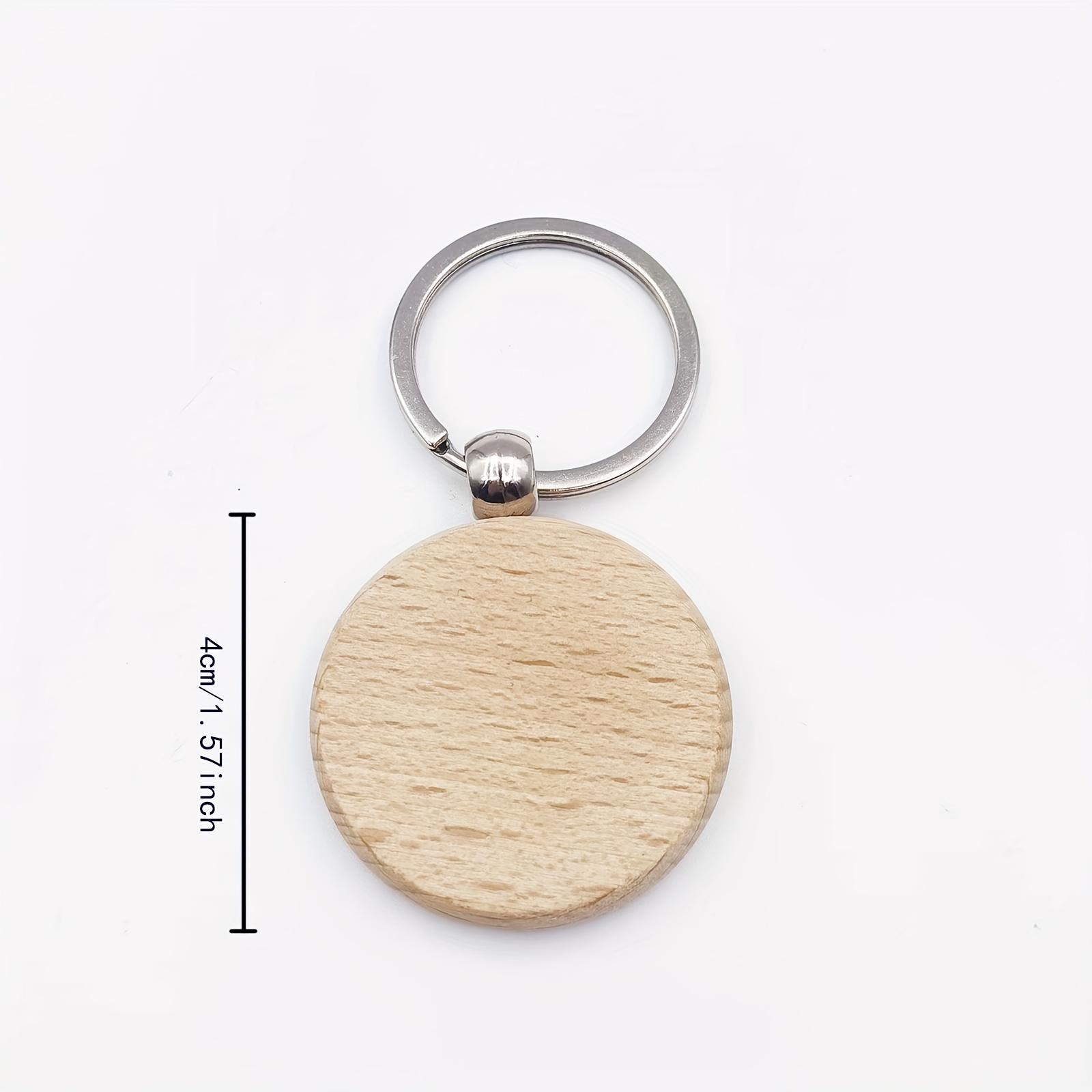 Wood Keychain Blanks, Round, Oval, Heart, and Rectangle for Crafts