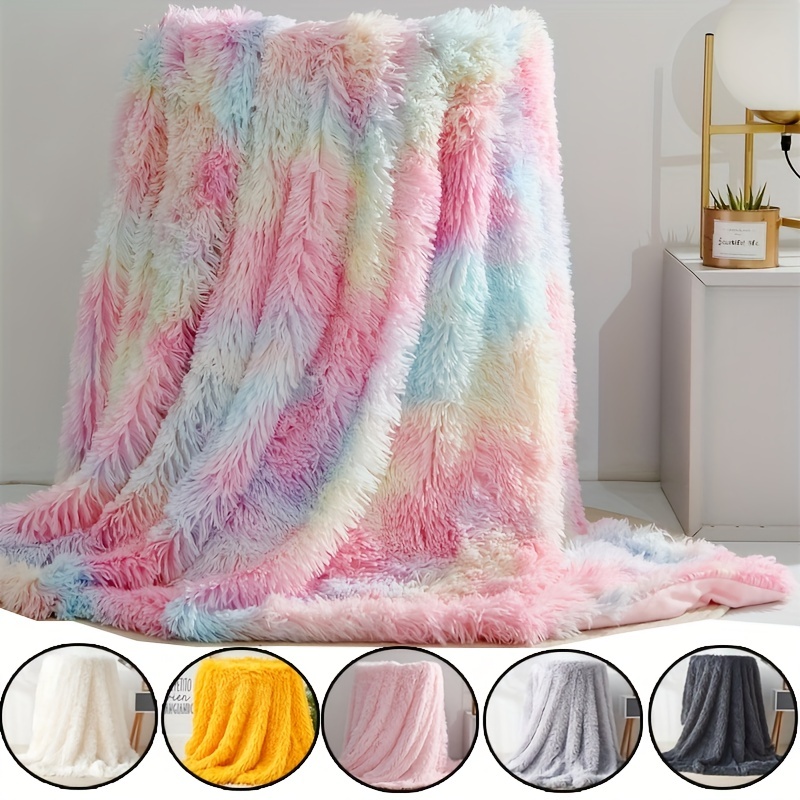 Faux Fur Throw Blanket, Super Soft Lightweight Shaggy Fuzzy Blanket Warm  Cozy Plush Fluffy Decorative Blanket for Couch,Bed, Chair(50x60, Pink)