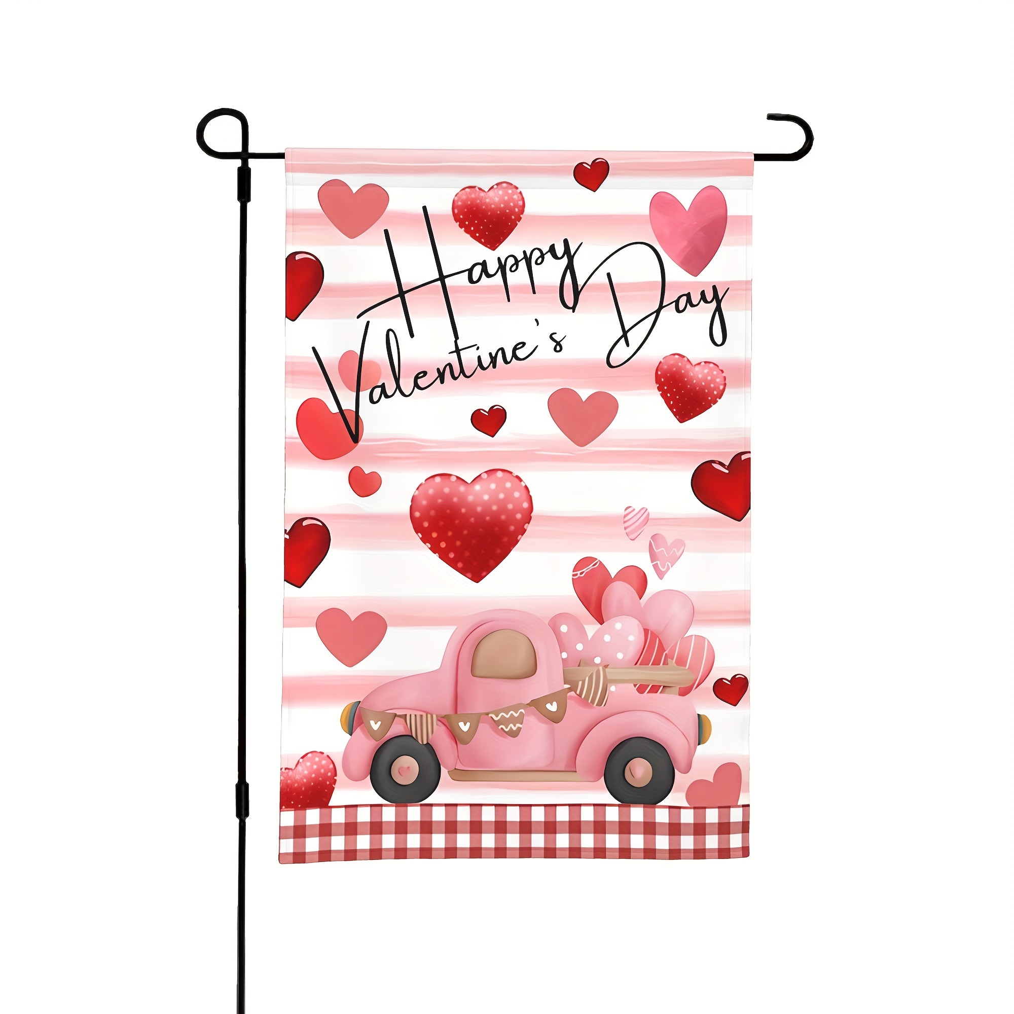 TEMU 1pc, Valentine's Day Garden Flag, Home Decoration, Courtyard Decoration, Garden Decoration, Holiday Decoration, Double-sided Printed Courtyard