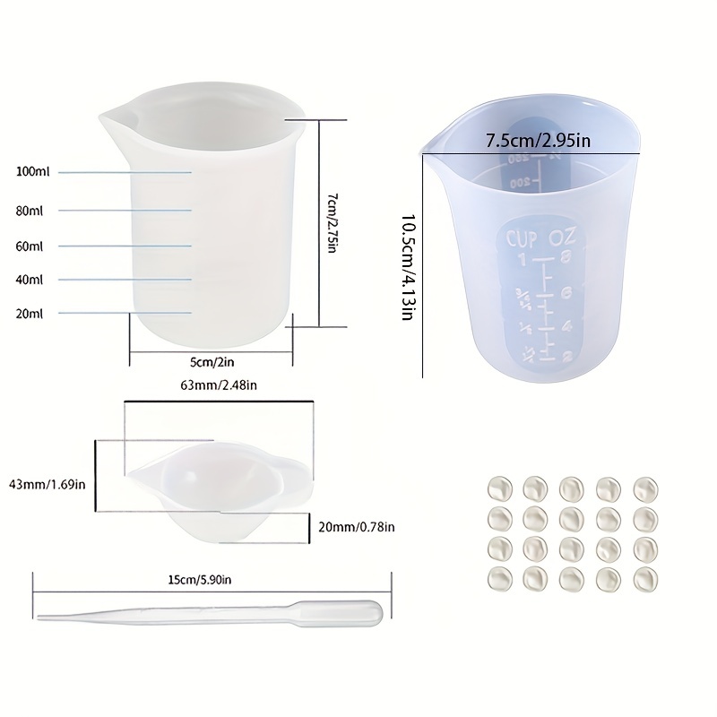 Flexible Measuring Cups Silicone Measurment Cup Set For Melt Stir 