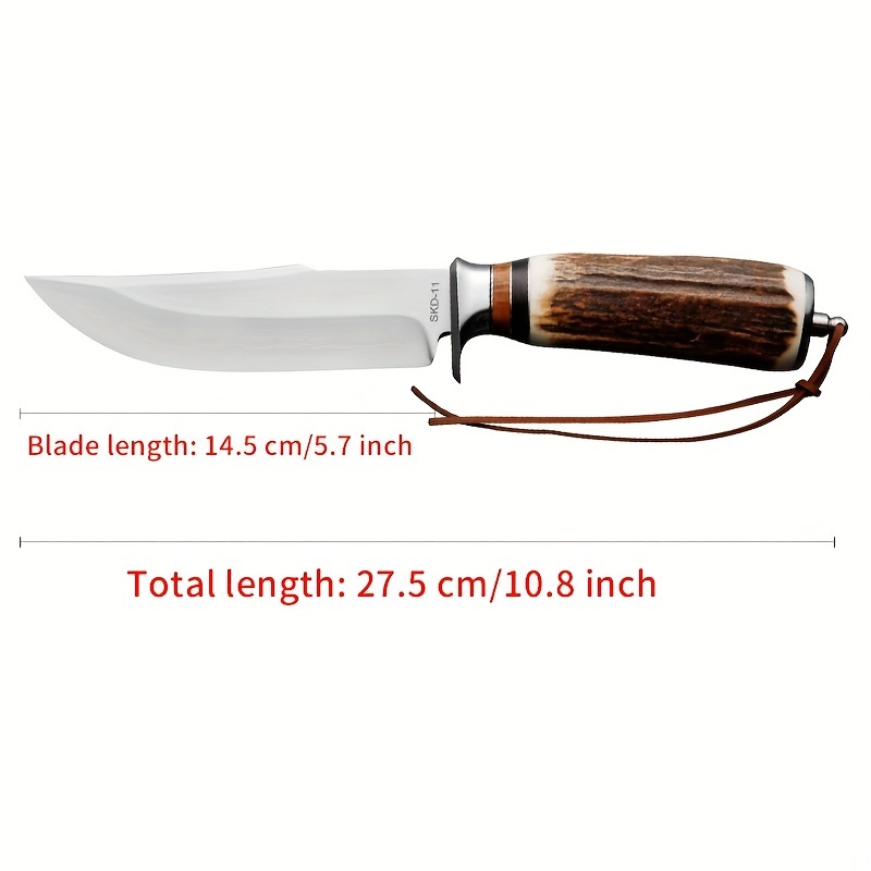 Durable Hunting Knife With Antler Handle And Vegetable - Temu