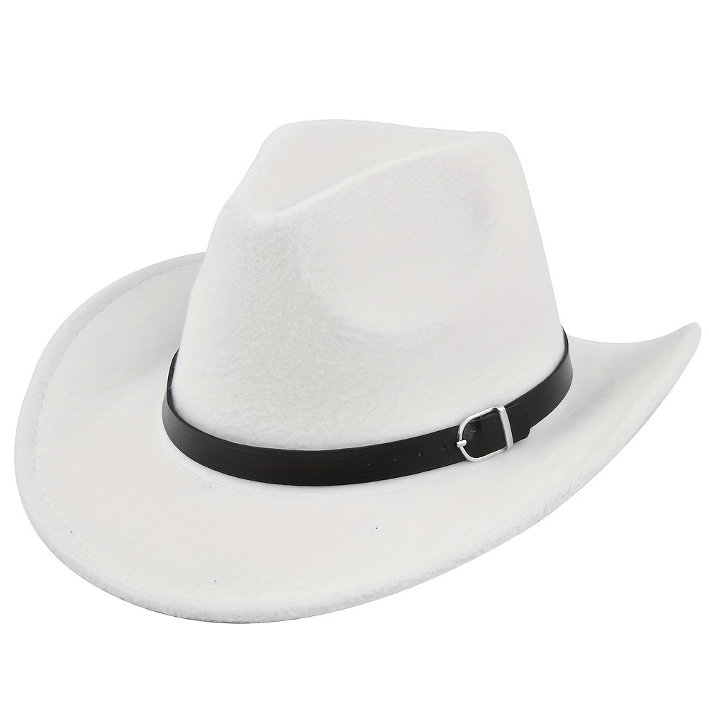 Amazon Plain White Cowboy Hats Belt Decor Vintage Cowboy Rolled