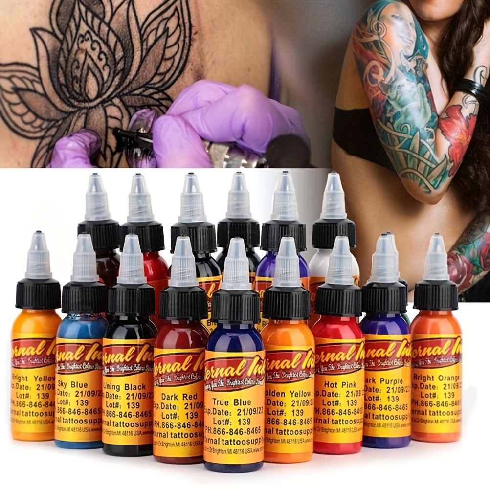Tattoo Ink Set Professional Tattoo Pigment Set Long Lasting - Temu