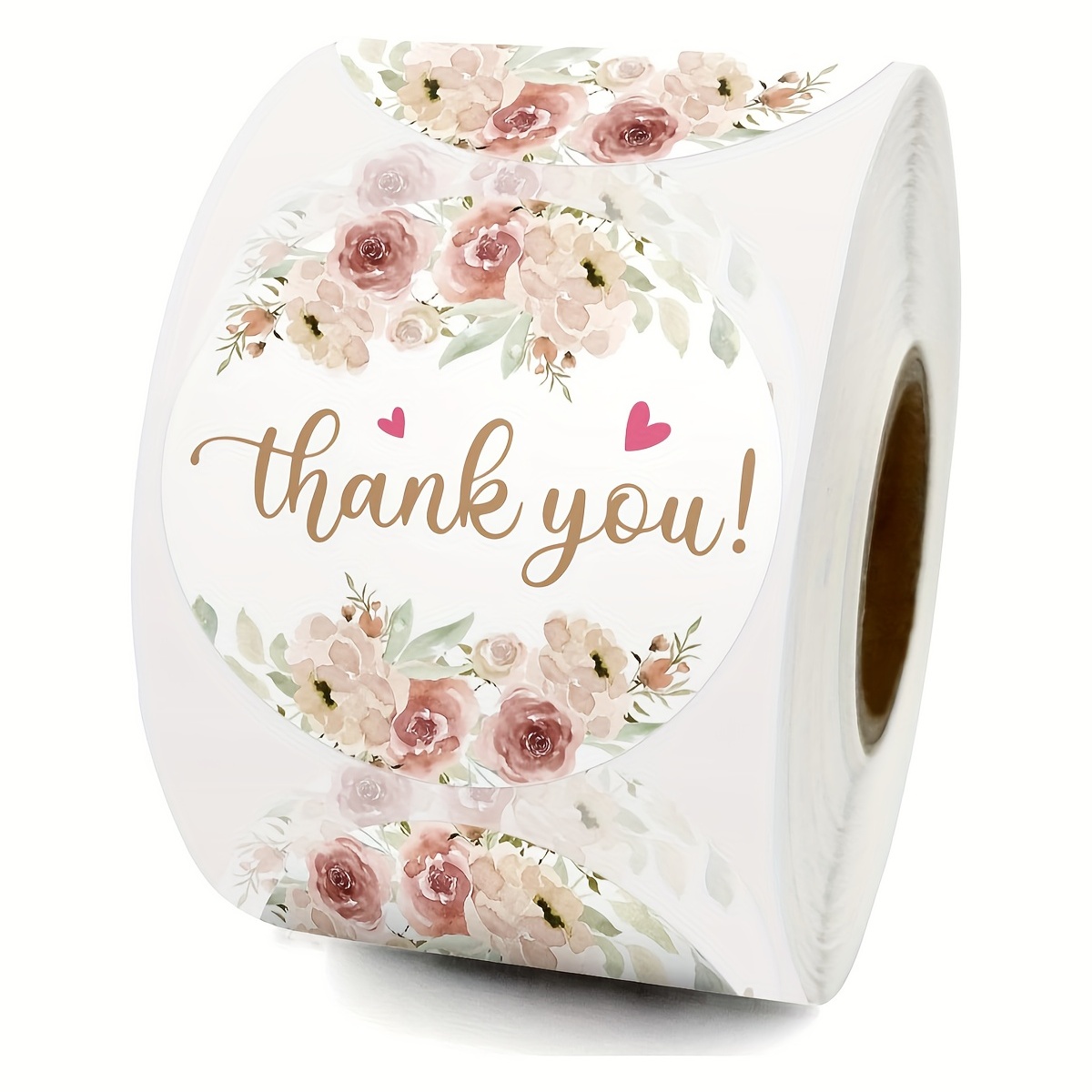 

500pcs/roll Adorable Flower Thank You Stickers - Perfect For Small Business, Bakery Packaging, Wedding Giveaways & Bridal Shower Parties!