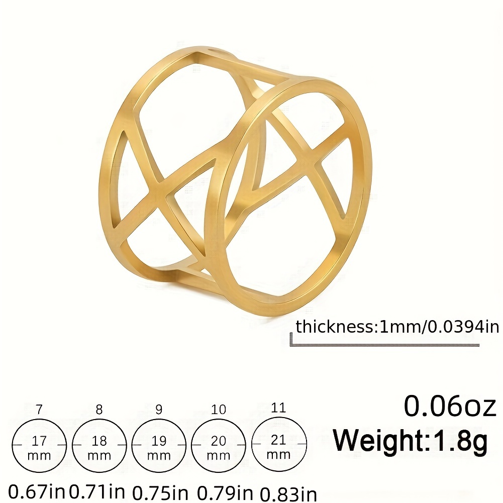 Vintage Geometric Pattern Stainless Steel Ring For Men