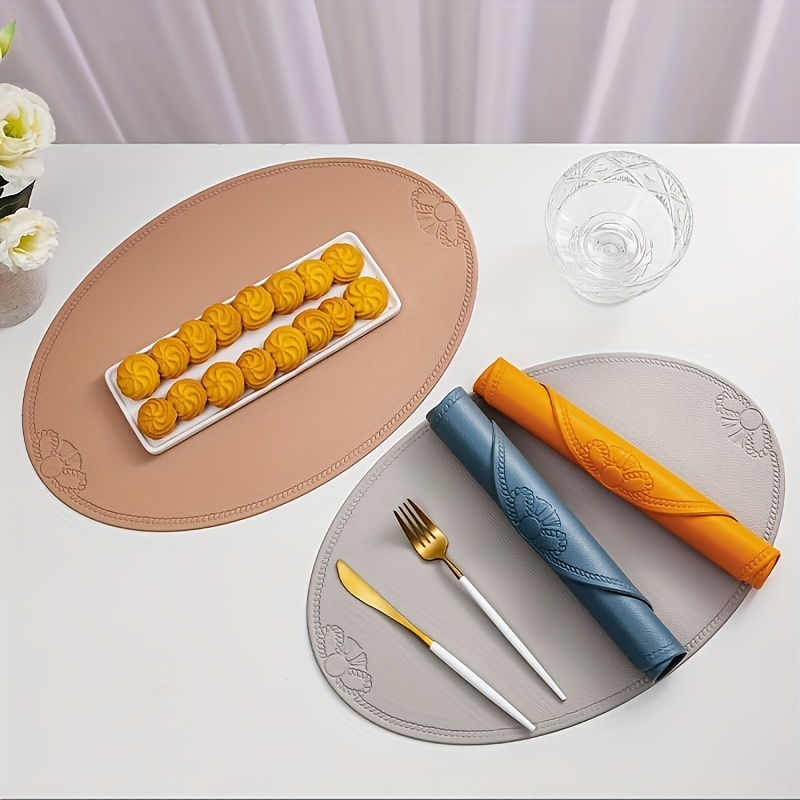 Oval Silicone Placemats Dinner Table Thicken Mats Heat Insulation