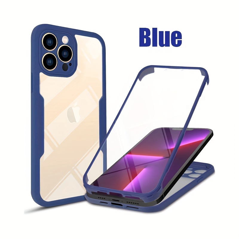 360 full protection transparent phone case for iphone 14 pro max front soft film hard back cover for iphone 11 12 13 15 pro max x xs xr 8 7 plus mini se case details 7