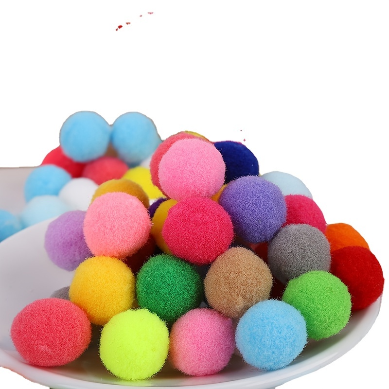 300Pcs Pom Poms with 14Pcs Double Sided Tab, Soft & Fluffy Puff  Balls,Multi-Colored 10 to 20mm Pompoms for Arts and Crafts,Perfect for  Kids, DIY