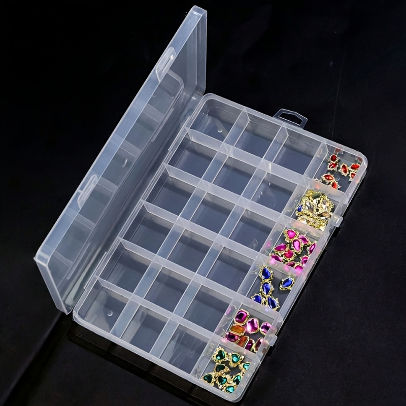 Paquete de 3 cajas organizadoras de almacenamiento de cuentas con 36  rejillas y divisores extraíbles, bandeja de plástico para manualidades,  joyas y