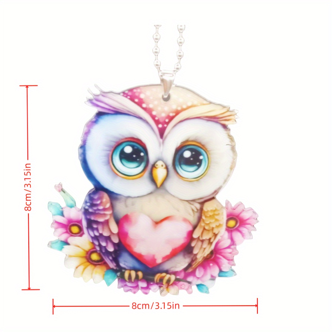 Acrylic 2d Cute Owl Car Pendant Home Key Chain Pendant - Temu