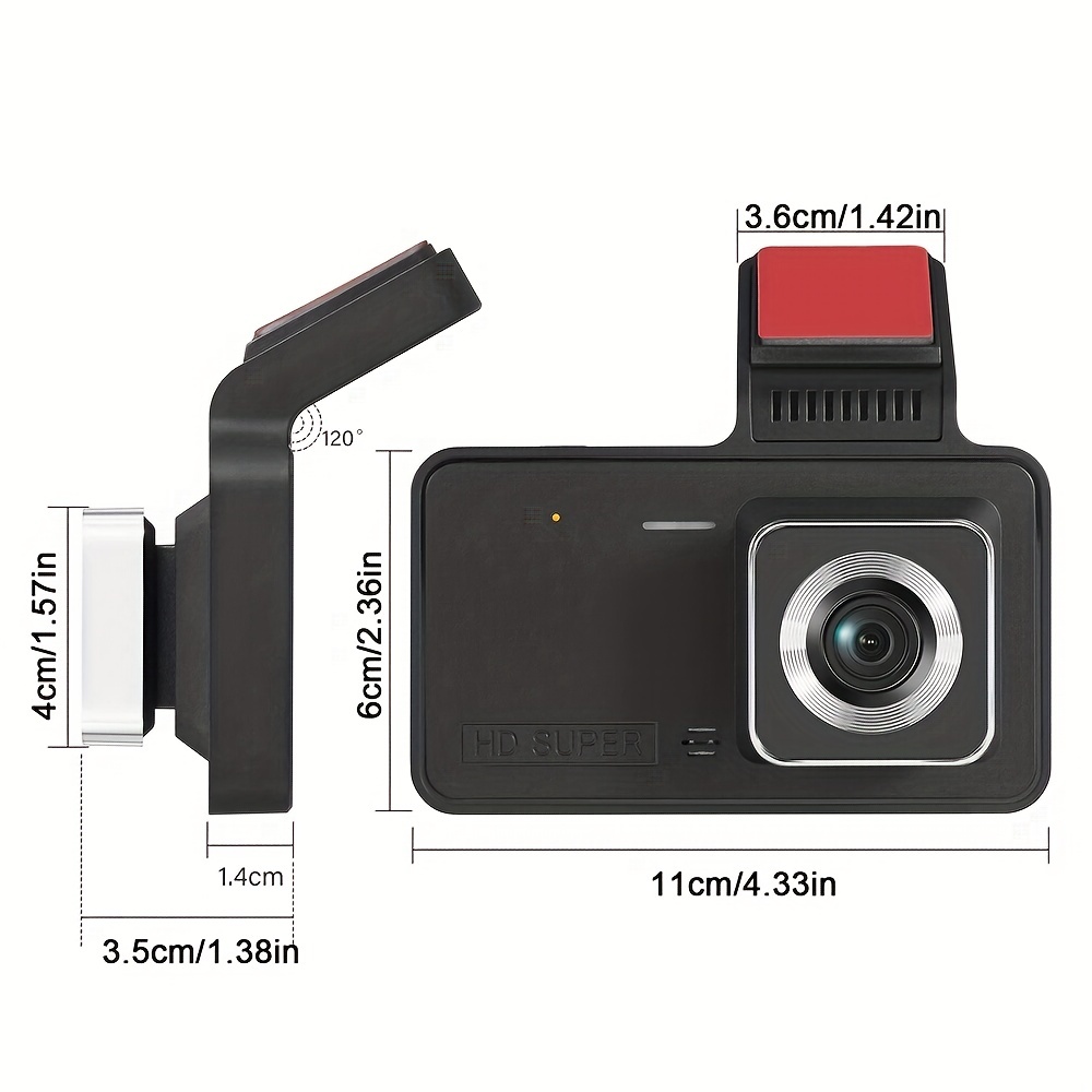 Car Dvr Dual Lens Dash Cam Video Recorder Camera For Car Pickup Truck Suv  Rv Van - Temu