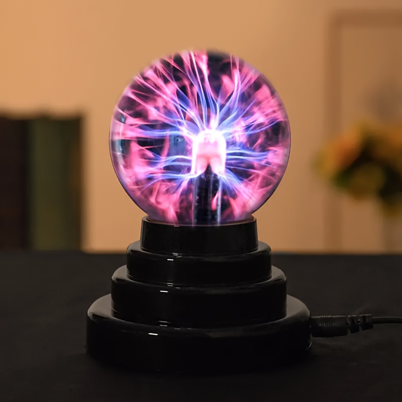 CA13387-Lampe Boule Plasma Magique Eclairs3'' Dia Lampe Boule  Électrostatique Foudre En BouleLampe de Décoration Créative