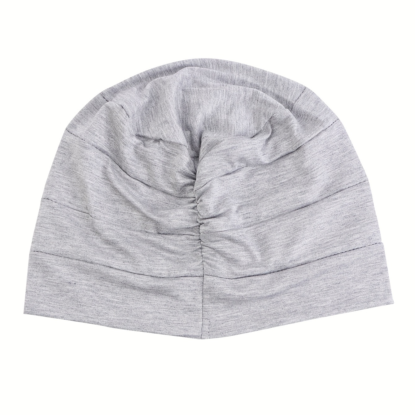 2pcs Ruched Turban Solid Inner Cap Lightweight Head Wrap Underscarf Beanie Cap