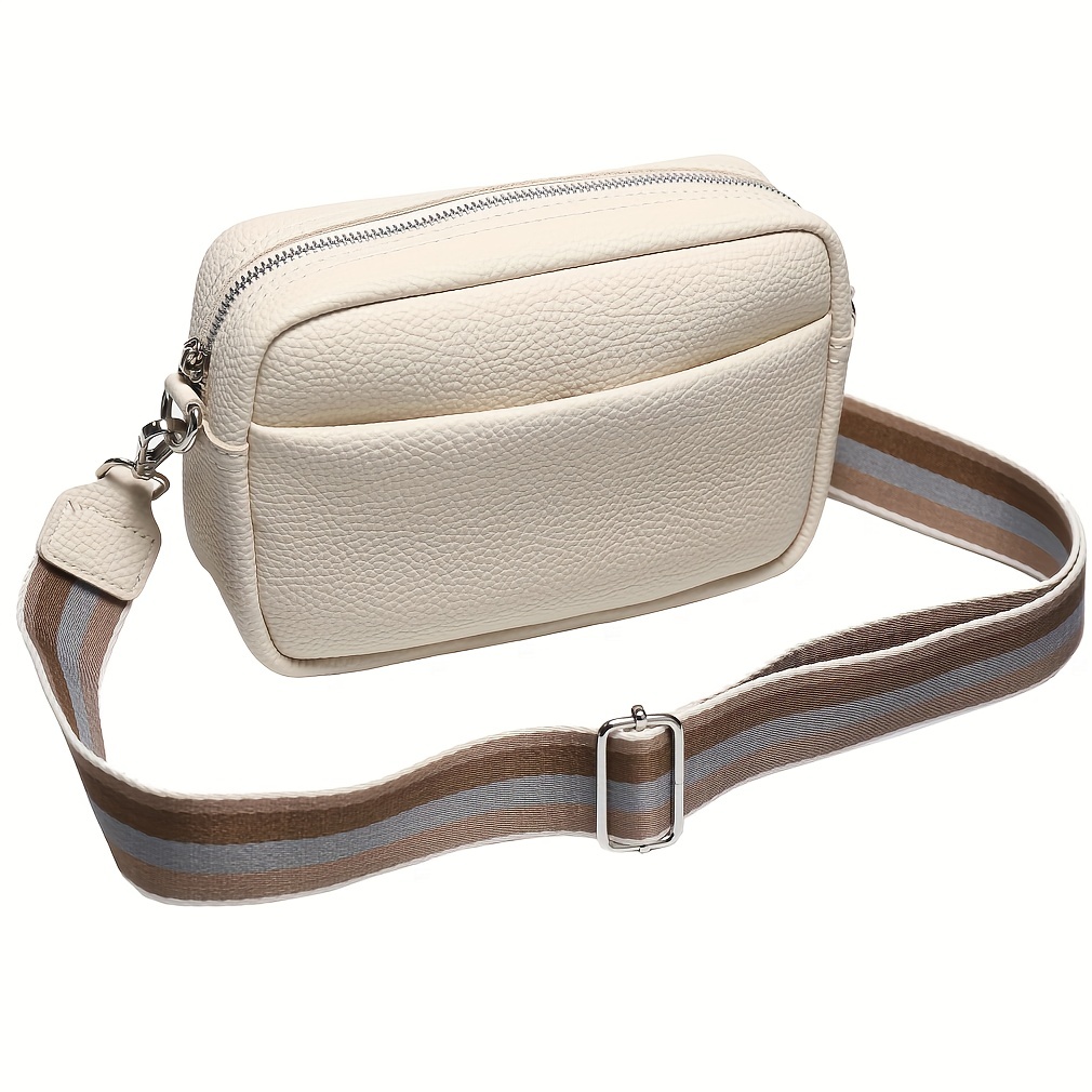 Solid Color Small Square Bag, Pu Leather Simple Portable Crossbody