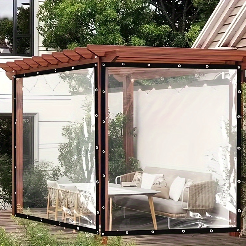 Cortina de lona transparente para exteriores, toldo transparente, cubierta  de patio, lona multiusos de polietileno transparente para muebles de