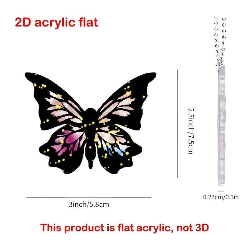 1pc Pendentif De Voiture Design Papillon 2D Plat Acrylique - Temu Belgium