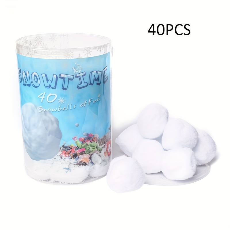 50-PK Fake Snowballs for Kids I Indoor Snowball Fight Set I Artificial  Snowballs for Kids Indoor & Outdoor I Realistic White Plush Snowballs I