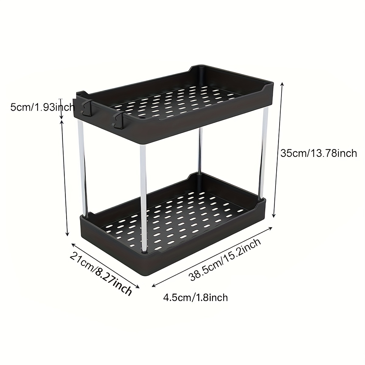 2-tier Under Sink Plastic Seasoning Drawer Storage Rack, Bathroom Storage  Box For Cleaning Supplies, Household Storage Organizer For Kitchen, Corner,  Bedroom, Living Room, Home, Kitchen Accessories - Temu