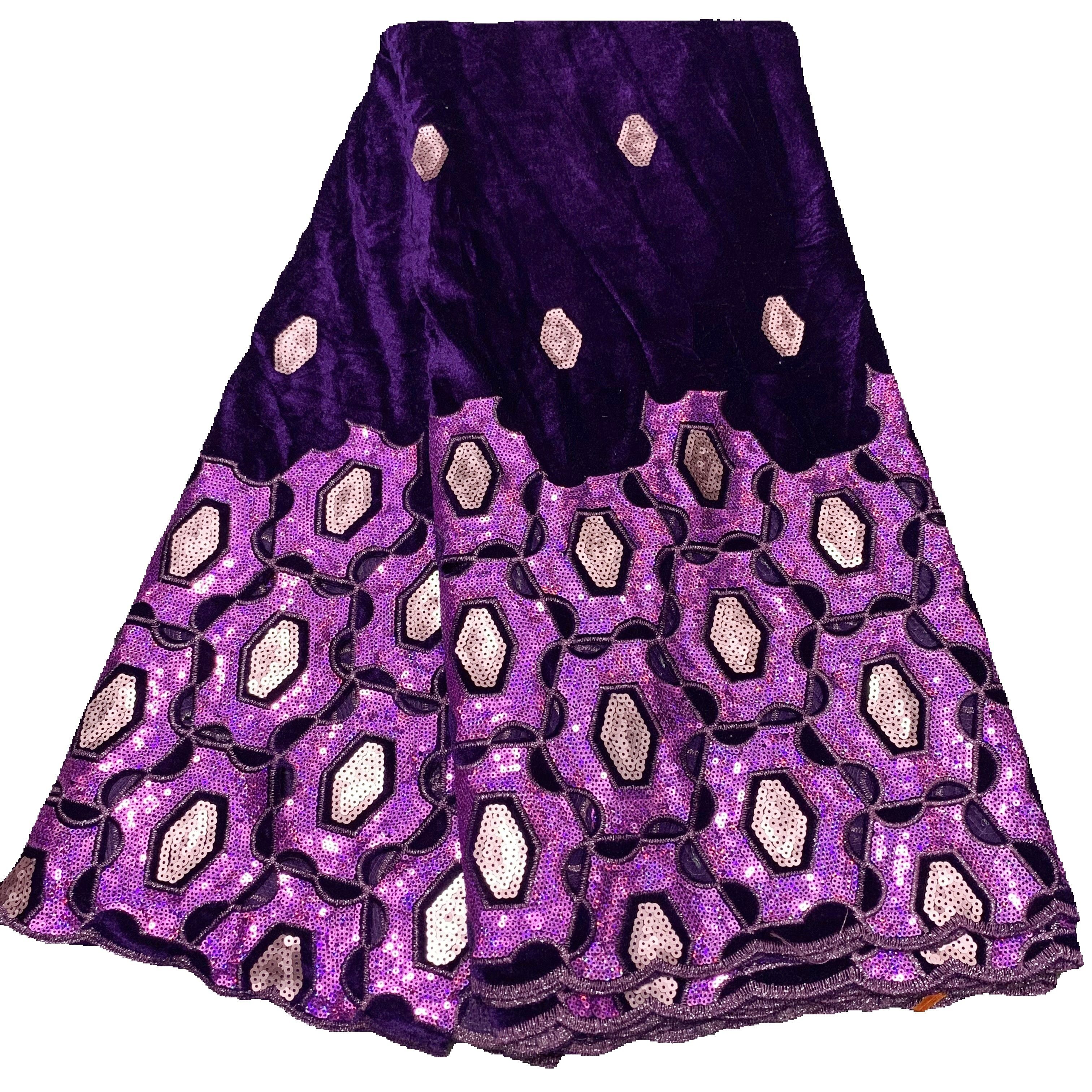 African Velvet Lace Sequins Newest Nigerian Velvet Lace - Temu