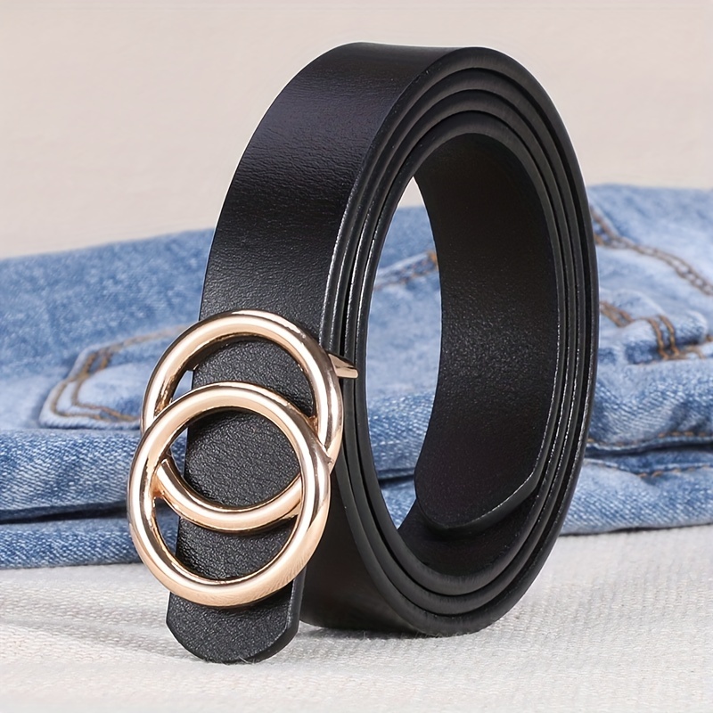 Double O Ring Buckle Belt for Women