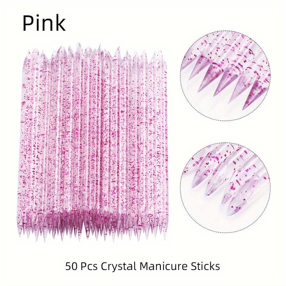 50pcs/pack Sticks, Nail Cuticle Pusher, Nail Dotting Pen, Pointed/ Nail Pen Sticks, Stick Nail Care Tools