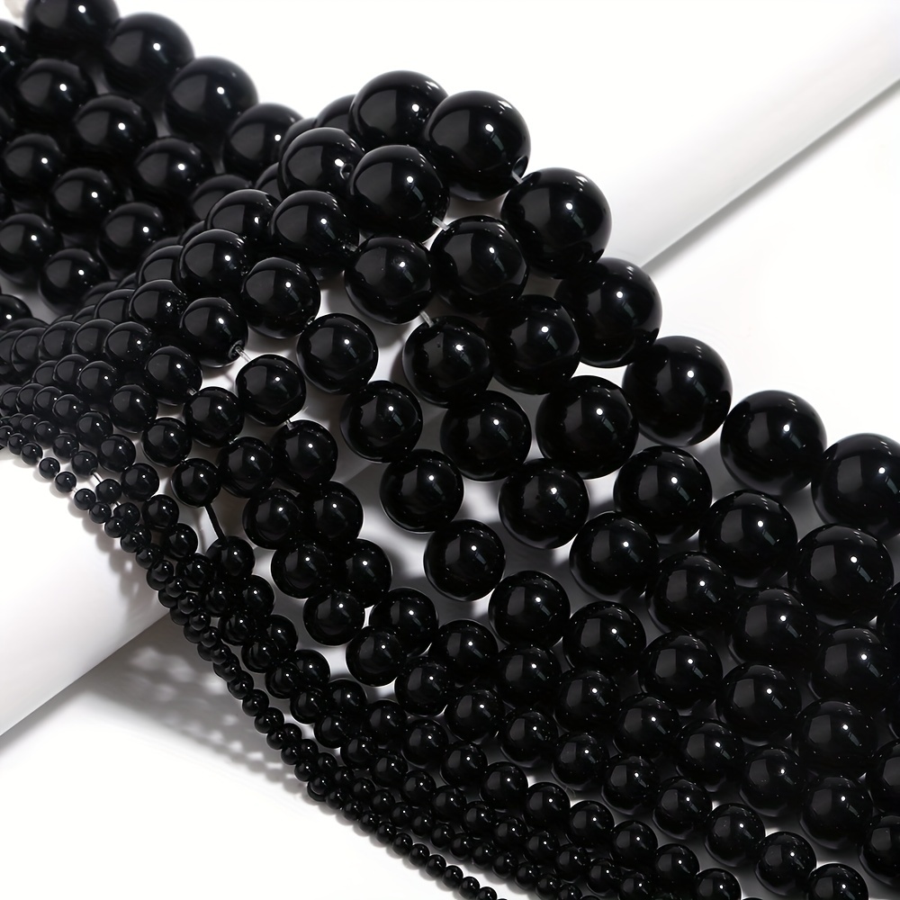 

1 Strand Natural Black Onyx Loose Smooth Round Beads For Jewelry Making Diy Bracelet Necklace Beads 4/6/8/10/12mm