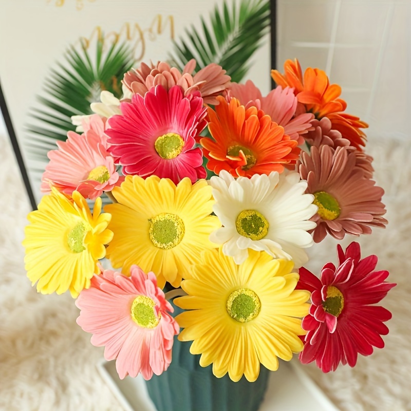 Artificial Fake Flowers Daisies Bouquets For - Temu