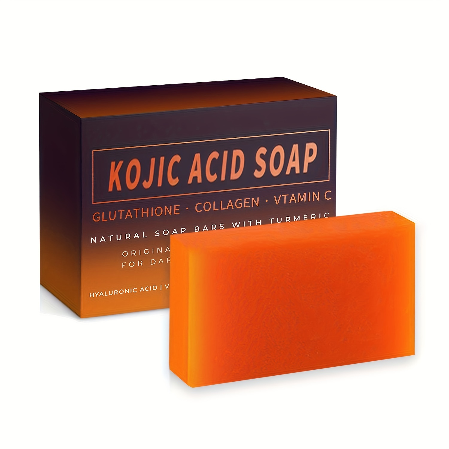 Kojic Acid Soap Bars With Vitamin C, Retinol, Collagen, Turmeric