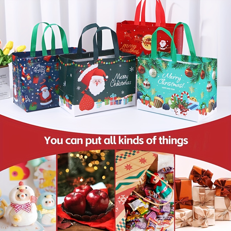 Clearance under $5-Shldybc Christmas Gift Bag Non-Woven Fabric Laminated  Cartoon Tote Bag Eco-Friendly Shopping Bag, Summer Savings Clearance 