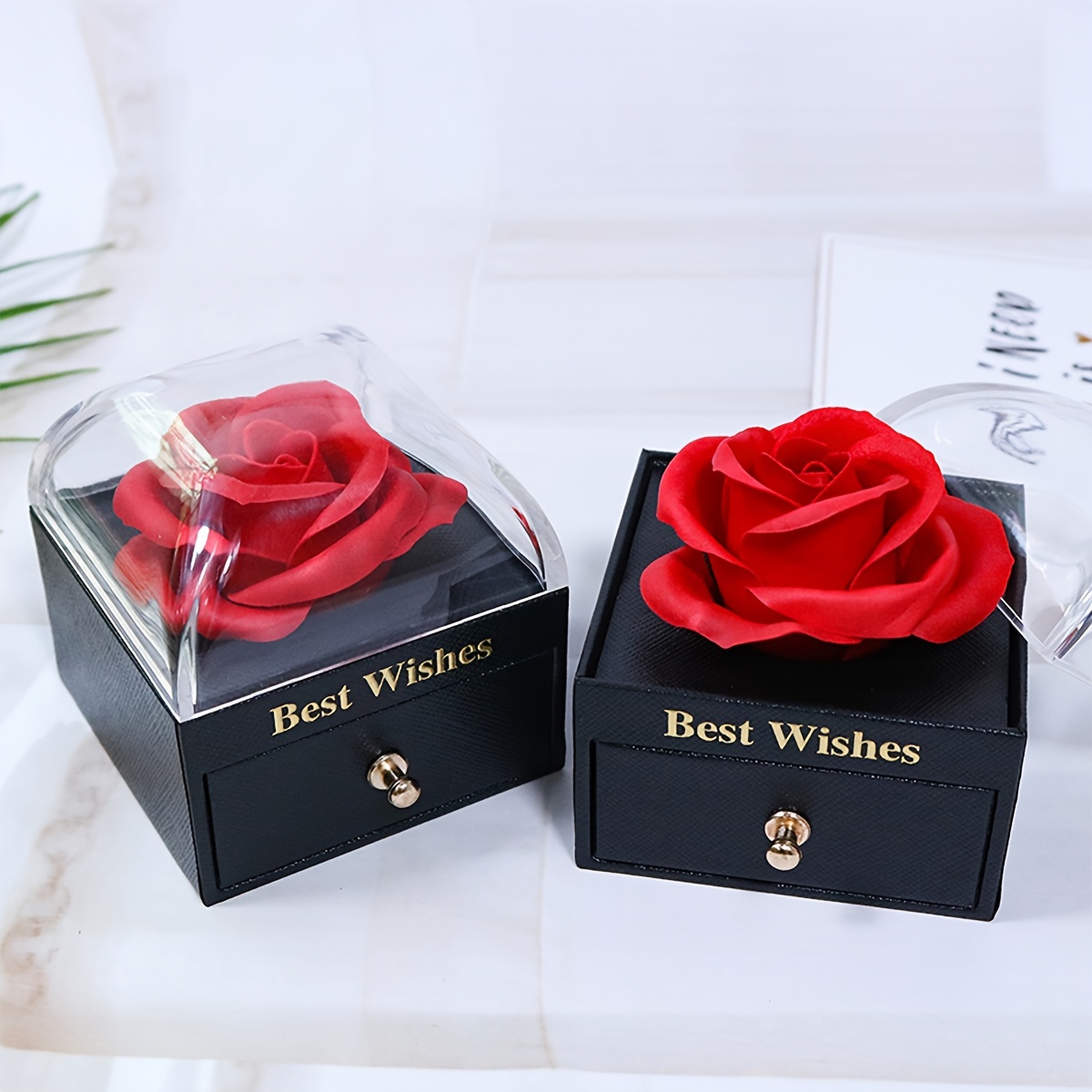 Flower Rotating Jewelry Box Creative Eternal Rose Gift Box - Temu