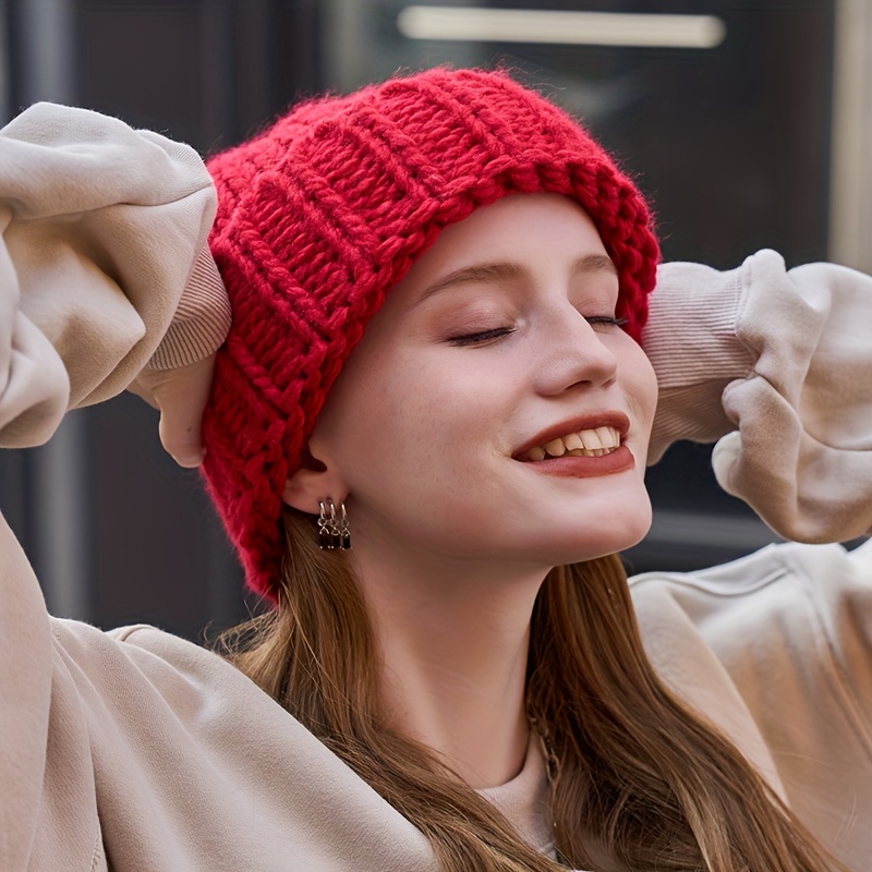 Bonnet Homme Chapeau tricoté Doux et Fin for Femme, Chapeau d'extérieur  résistant au Chaud et au Froid, Automne et Hiver Bonnet Laine