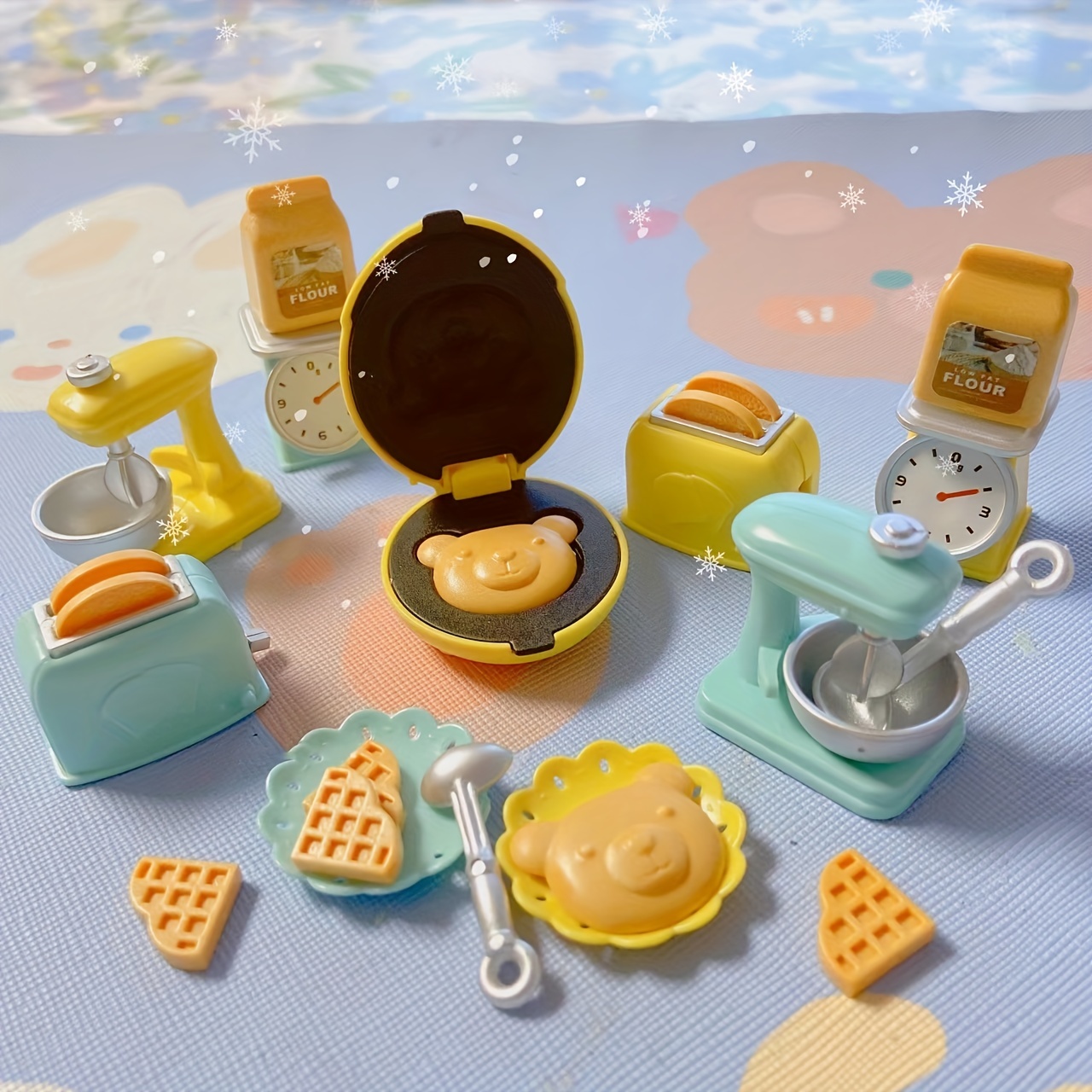 Créatif 1: 12 Maison de poupée Mini Petit déjeuner Set Burger Croissant  Toast Egg Café avec plateau Cuisine Accessoires alimentaires Jouets pour  enfants