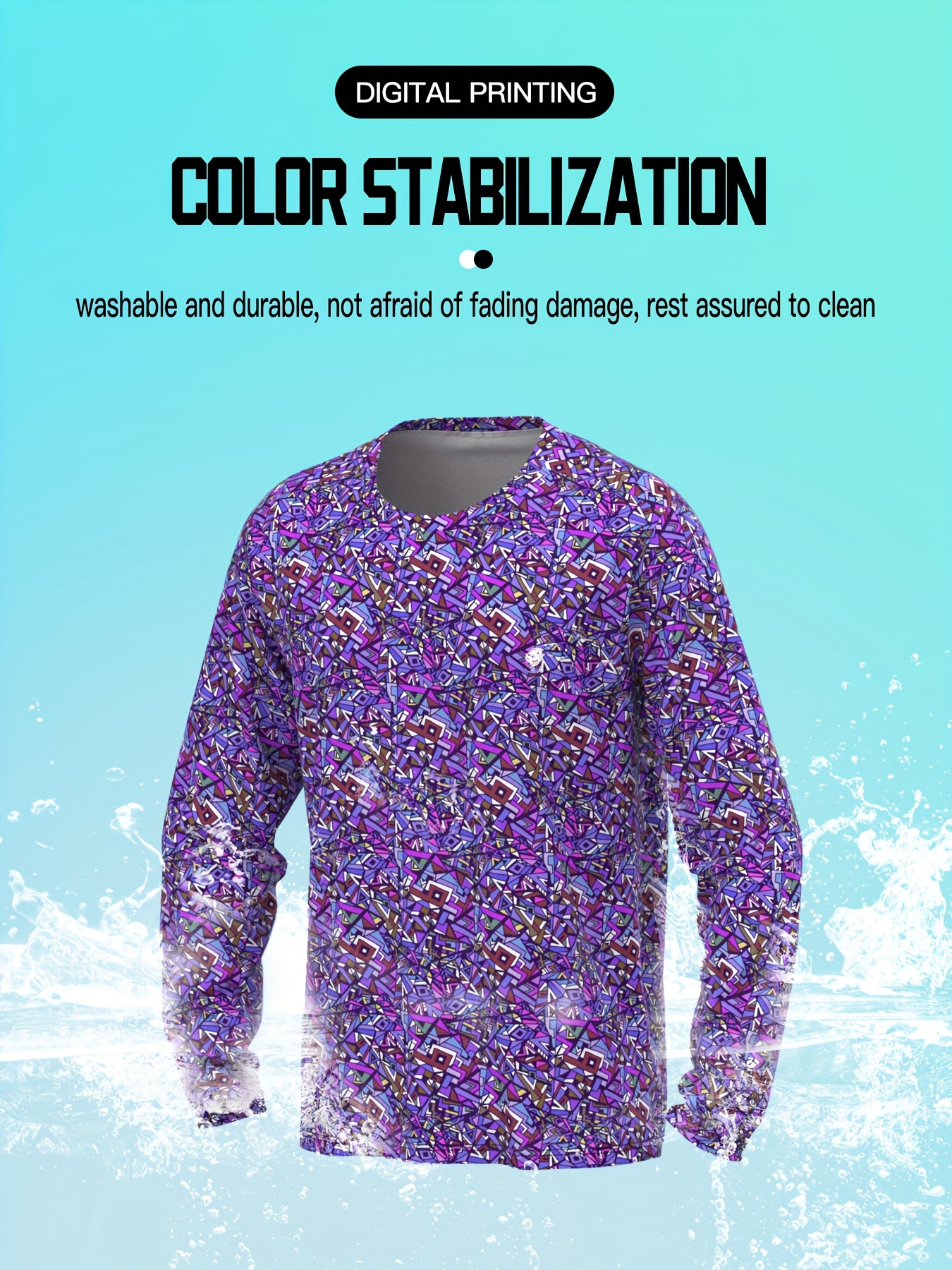 Men's Purple Fade Technical Long Sleeve Shirt