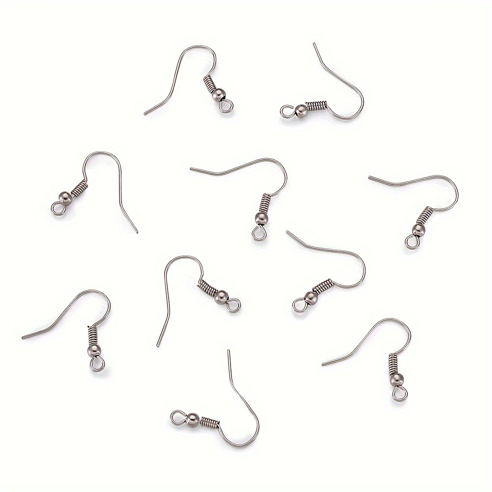 50pcs 5 Colors Plastic Earring Hooks Ear Wire with Loop Fish Hook