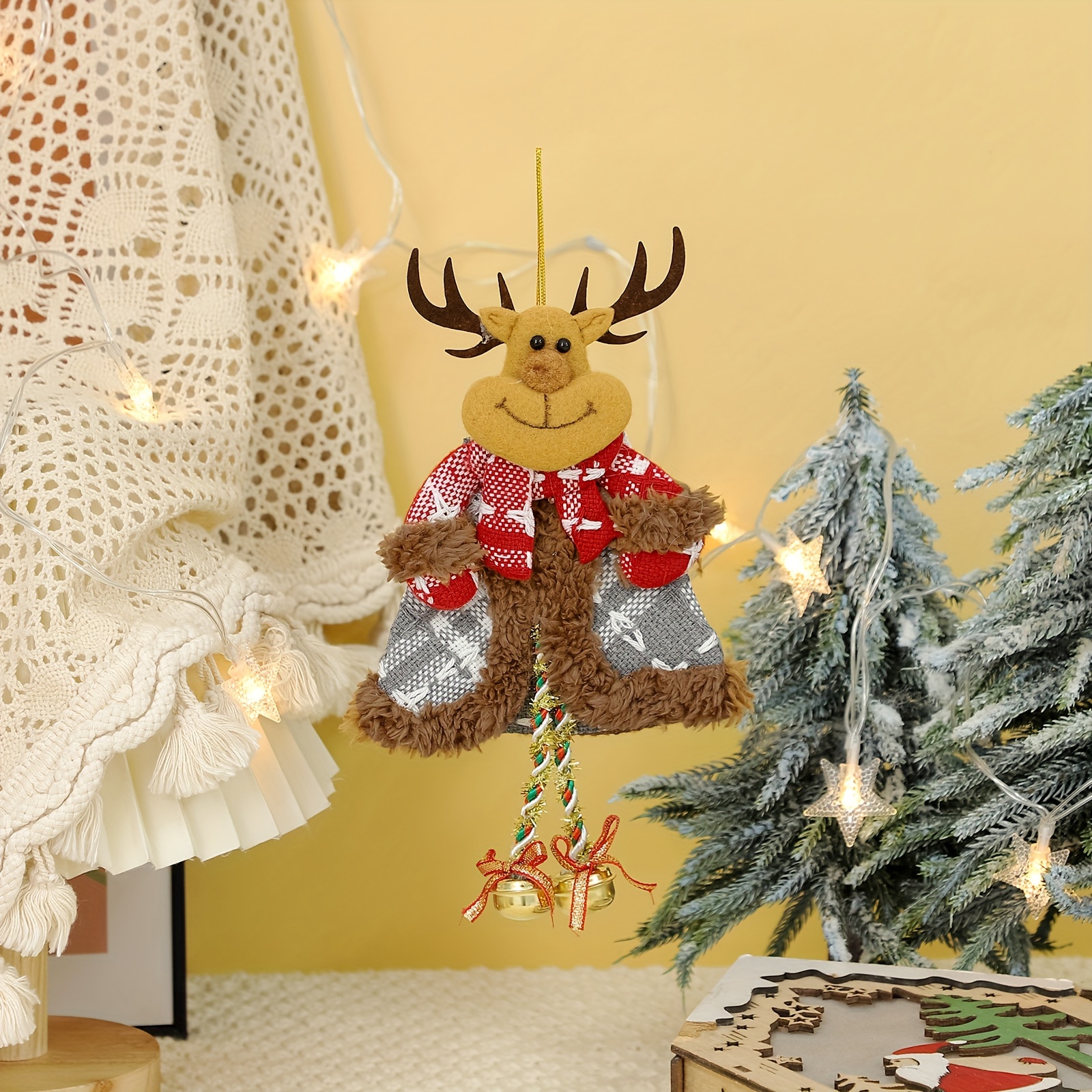 Festive Fabric Christmas Cone Decoration