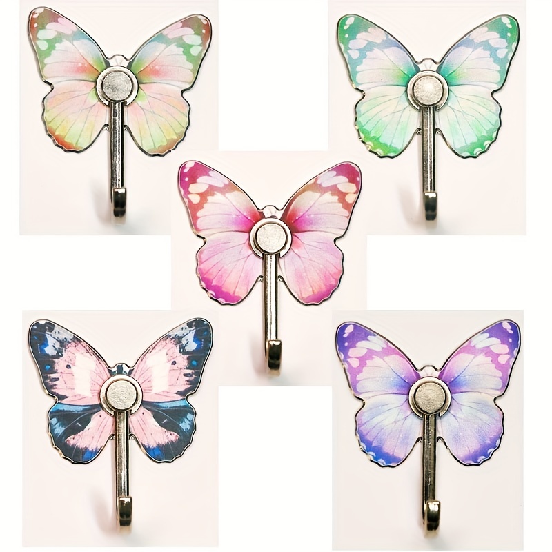 2pcs Toallero Ganchos Gancho Pared Decorativo Mariposa - Temu