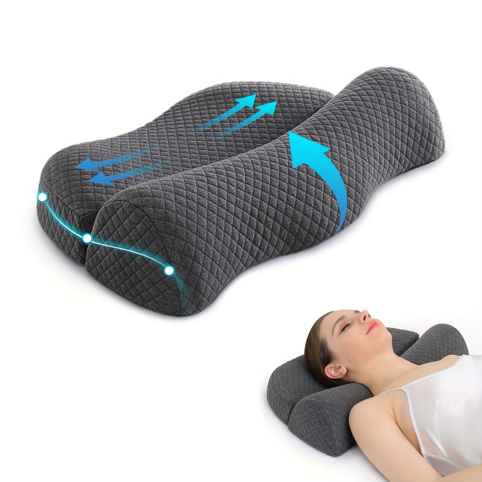  Osteo Cervical Pillow for Neck Pain Relief, Hollow Design  Odorless Memory Foam Pillows with Cooling Case, Adjustable Orthopedic Bed  Pillow for Sleeping, Contour Support for Side Back Sleepers : Home 