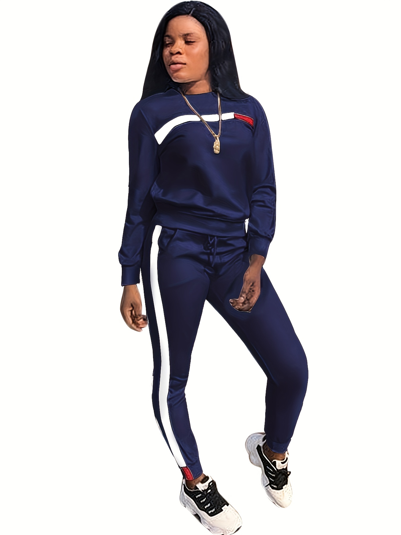 Women's Royal Blue Sporty Stretchy Hoodie and Legging Set