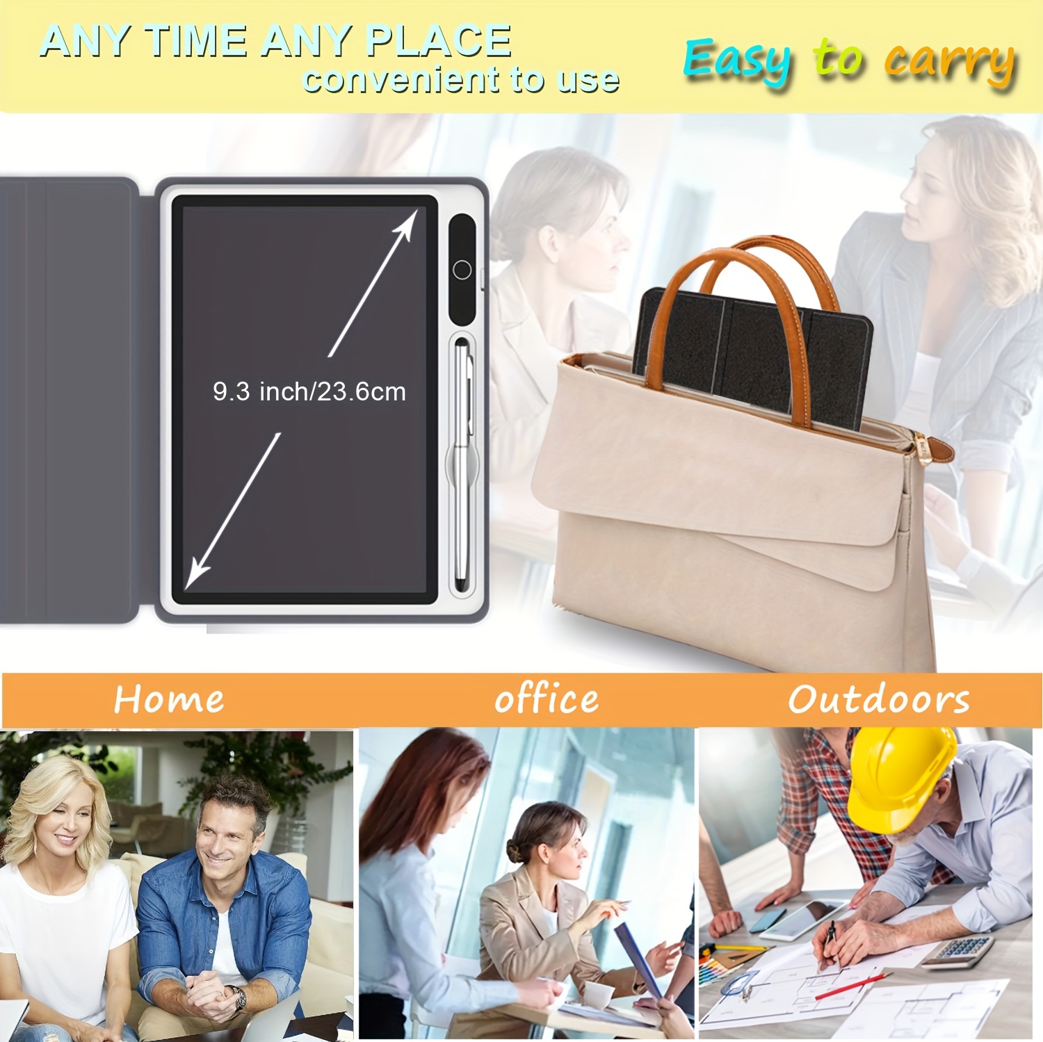 Lcd Note Book lcd Writing Tablet With Leather - Temu