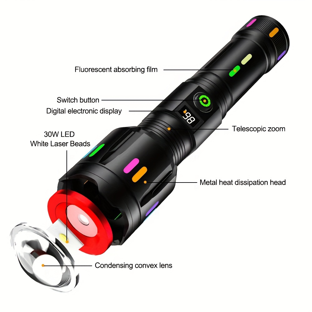 DP 30W Plastic Ultra High Power LED Rechargeable Torch & Emergency Light,  9165