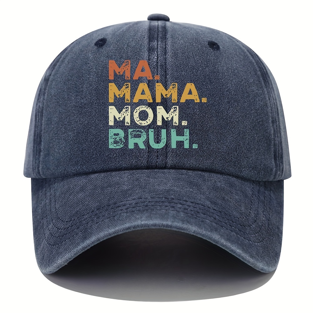 MAMA MOM Print Baseball Cap Vintage Washed Distressed Adjustable Dad Hat