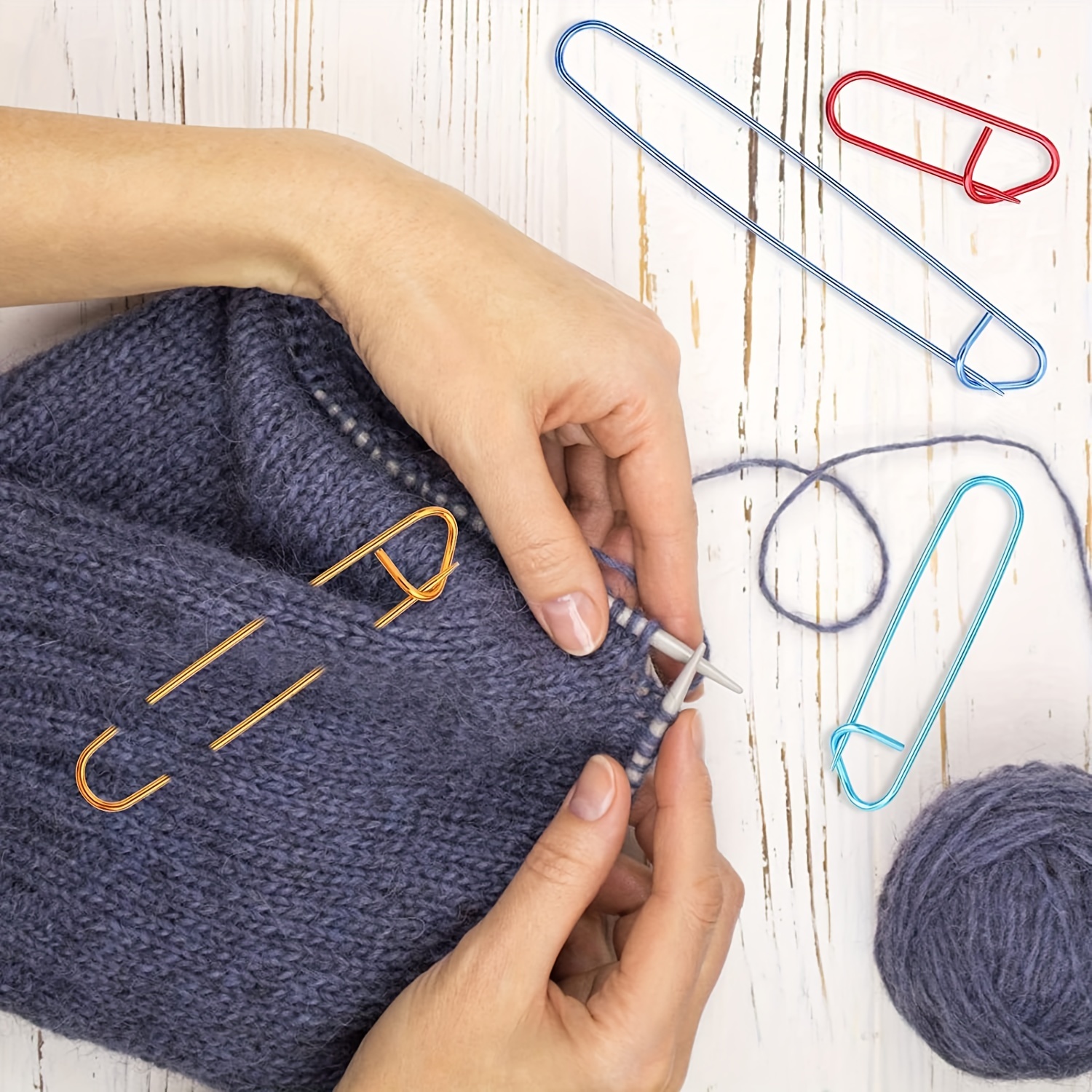 Knitting Stitch Holder Set 6 Sizes Colorful Yarn Stitch - Temu