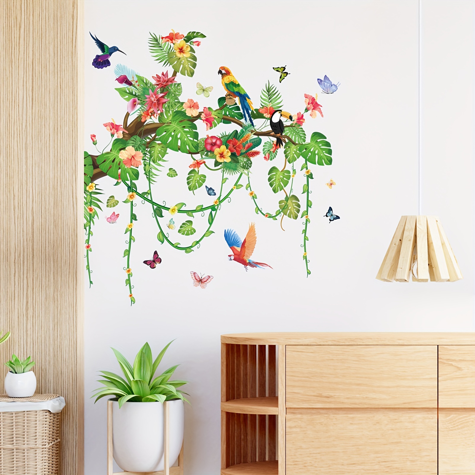 Sticker mural - Liane avec oiseaux