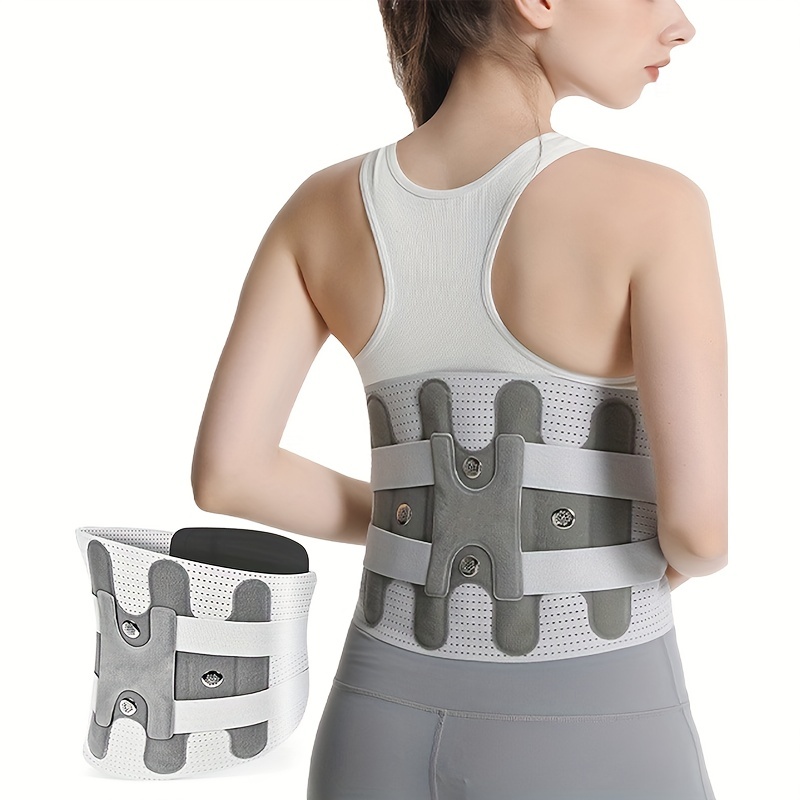 Heated Lower Back Brace for Back Pain, Back Support Belt with Heat & Metal  Stays, Cordless Rechargeable Breathable Lumbar Wrap for Herniated Disc