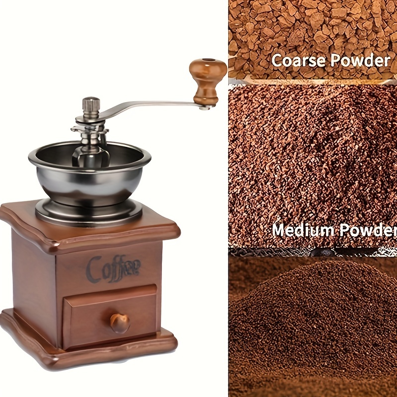 old coffee grinder with coffee beans